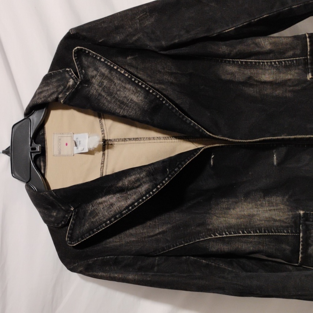 (X-63) SALE! RARE! Biscote Long Factory Distressed Jacket Sz.1 (No Buttons) - Picture 2 of 16